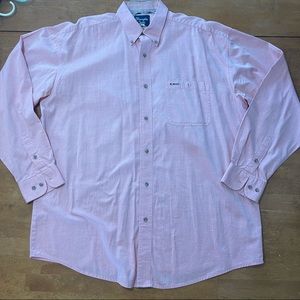 Vintage Light Pink Wrangler Classic XL Western Rodeo Cowboy Button Up Shirt XL